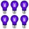 Luxrite A19 LED Edison Black Light Bulb 6W UVA397-407nm Enclosed Fixture Rated E26 Base, 6PK LR21729-6PK - alternate 1
